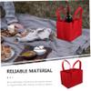 BIUDECO 2pcs Wine Bottle Carrier with Handle Compartment Portable Felt Wine Tote for Travel Picnic and Parties Bag for Beer and Storage view 3