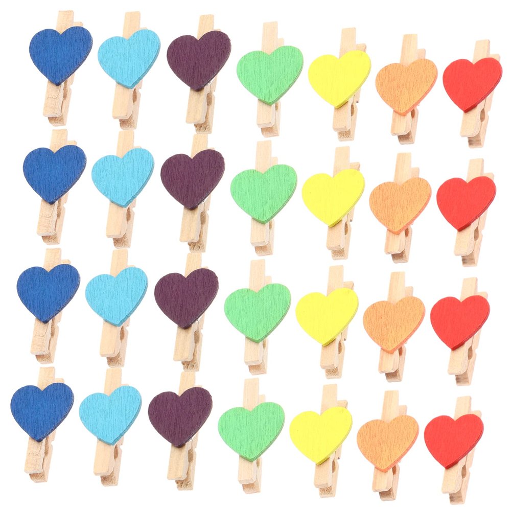 Amosfun 100pcs Mini Wood Clothespins Decorative Clips for Photos Crafts and Home Decor Sturdy Material for Easy Use Holiday Projects