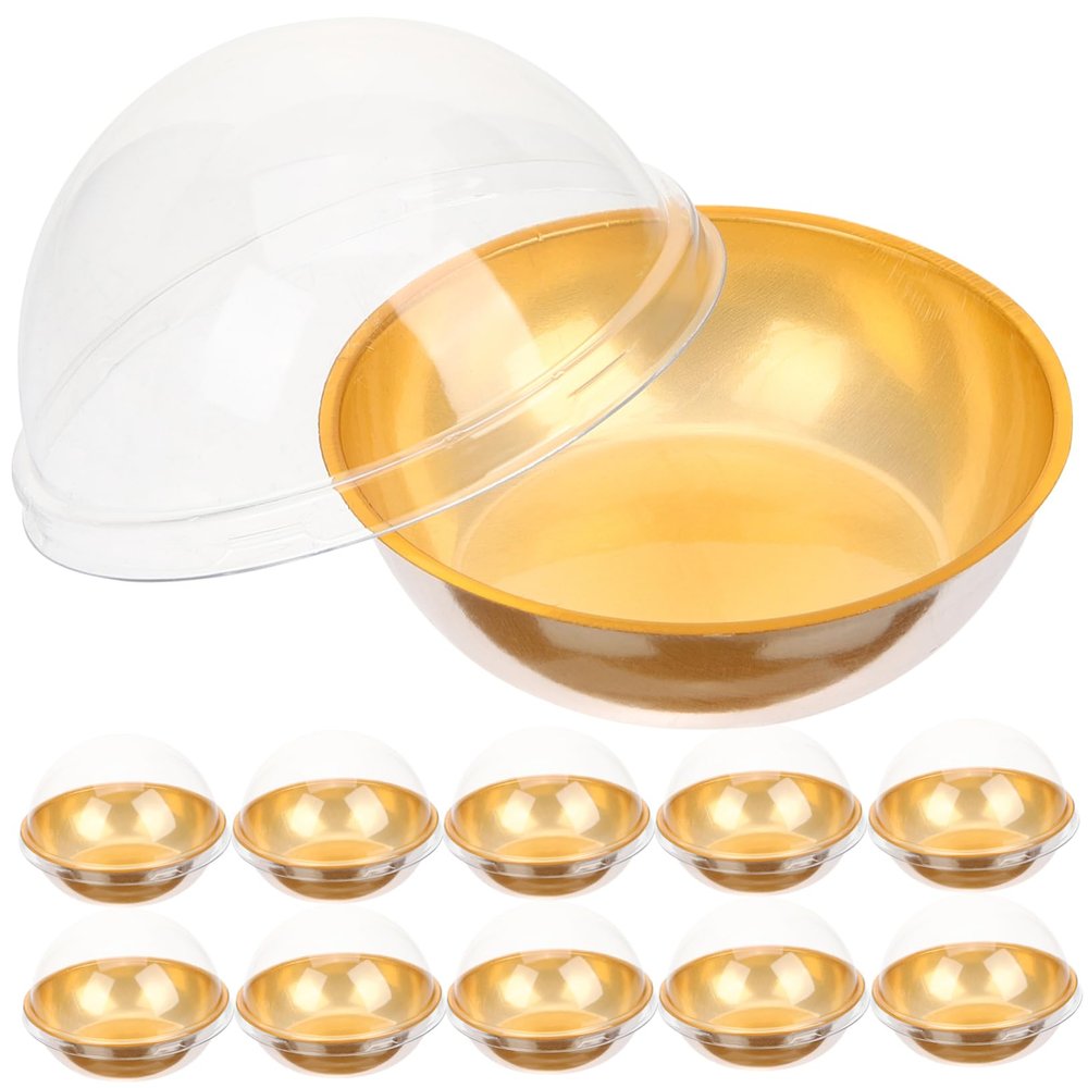 MUCKLILY 50pcs Boxes Cake Box Clear Dome Carrier Mini Cake Containers Muffin Single Container Clear Plastic Dome Carrier Paper Cups Pastry The Pet