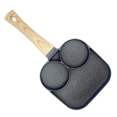 BIUDECO Compartment Non-stick Breakfast Frying Pan for Induction Cookers Easy Clean Even Heat Distribution for Eggs Bacon and Pancakes