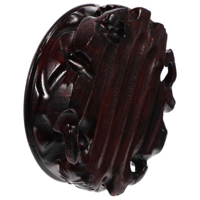 Holibanna Crystal Stones Holder Round Wooden Base Display Stand for Vases Flowerpots and Decor Elegant Diameter for Home and Retail Use