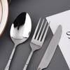 24 Piece Silverware Set Creative Patterned Handle Flatware Set for 6,Food-Grade Mirror Polished Tableware Eating Utensils Set for Home Kitchen,Mirror Polished,Dishwasher Safe view 3