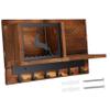 Zerodeko Wall Mounted Key Organizer Stand with Wood Slats and Iron view 1