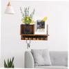 Zerodeko Wall Mounted Key Organizer Stand with Wood Slats and Iron view 2