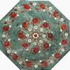 21 x 21 Inches Octagonal Shape Green Marble Coffee Table Top Multi Precious Stone Inlay Work Restaurant Side Table for Hotel view 1