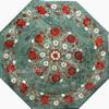 21 x 21 Inches Octagonal Shape Green Marble Coffee Table Top Multi Precious Stone Inlay Work Restaurant Side Table for Hotel view 2