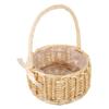 Amosfun 1pc Mini Woven Flower Basket for Storage and Arrangements Portable Hand-held Rattan Basket for Weddings Parties and Home Decor view 1