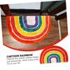 Amosfun 1pc Cartoon Rainbow -Skid Mat Semicircular Bathroom Floor Rug Soft and Home Mat for Boys and Girls Non- Design for Bathroom and Play Area view 2