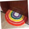Amosfun 1pc Cartoon Rainbow -Skid Mat Semicircular Bathroom Floor Rug Soft and Home Mat for Boys and Girls Non- Design for Bathroom and Play Area view 3