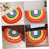 Amosfun 1pc Cartoon Rainbow -Skid Mat Semicircular Bathroom Floor Rug Soft and Home Mat for Boys and Girls Non- Design for Bathroom and Play Area view 4