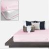 1 Pcs Zipper Fitted Sheet Full XL Size (54X80), 14" Deep Pocket, Microfiber Super Soft Comfy and Easy to Put, Fitted Sheet Zipper Full XL Size Fitted Sheet - Baby Pink Color view 1