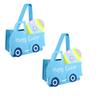 SOL MAR Easter Truck Shaped Felt Baskets with Handles 2Pk- Fun and Unique Easter Basket Alternative, Blue Color, Celebration Party Indoor Outdoor Bonus Miqetsu view 1