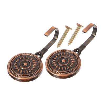Amosfun 2pcs Vintage Curtain Hold Backs Retro Drilled Wall Hooks for Drapery Plated Design for Home and Object Storage