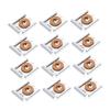 Hemoton 12pcs Mirror Mounting Clips Stainless Steel Wall Clips Screws for Hanging Mirrors and Glass Shelves view 1