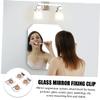 Hemoton 12pcs Mirror Mounting Clips Stainless Steel Wall Clips Screws for Hanging Mirrors and Glass Shelves view 3