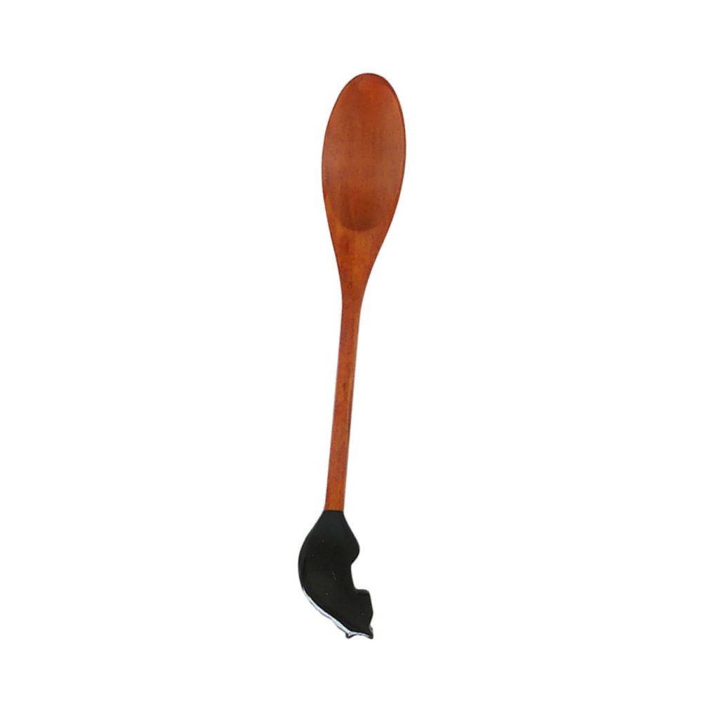 PRETYZOOM Cat Design Wooden Spoon Long Handle Tea Drink Stirrer Eco-friendly Safe for Non-stick Easy to Clean