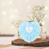 OFFSCH Blue Wedding Ring Pillow 6.3X7.48 Inch Small Baby Blue Ring Bearer Pillow for Ceremony and Proposal Floral Heart Design view 2