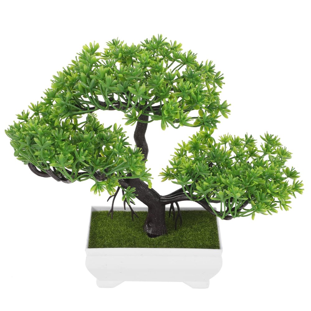 BESTOYARD Simulation Welcome Pine Fake Small Plant Desk Plant Potted Pine Plant Mini Fake Plants Small Fake Plant Artificial Plant Decoration Plastic Indoor Small Potted Plants, 24x19cm