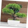 BESTOYARD Simulation Welcome Pine Fake Small Plant Desk Plant Potted Pine Plant Mini Fake Plants Small Fake Plant Artificial Plant Decoration Plastic Indoor Small Potted Plants, 24x19cm view 2