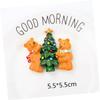 FUNOMOCYA 4pcs Christmas Fridge Magnets Resin Stickers Cute Garage Decor Magnetic Decorative Stickers for Home Office Random Style view 4