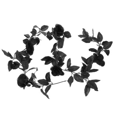 Zerodeko Valentine Day Artificial Rose Vine Faux Flower Garland Black Ornament for Home and Photography