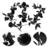 Zerodeko Valentine Day Artificial Rose Vine Faux Flower Garland Black Ornament for Home and Photography view 4