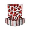 Square 6 Ceramic Coasters Ladybugs Pattern Infinite Speckled Pattern : Non-Slip Cork Bottom Fits All Coffee Cups Glasses and Mugs view 1