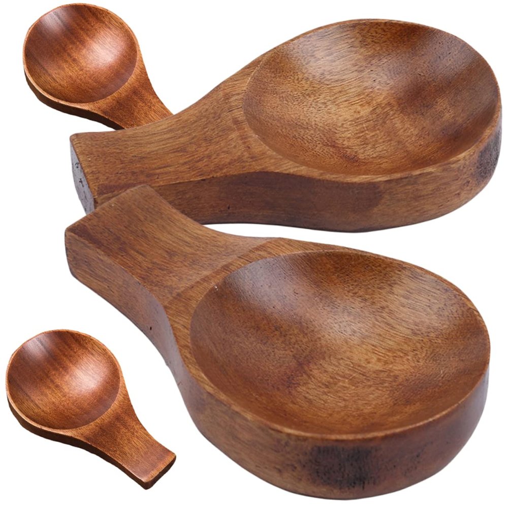 BIUDECO 4pcs Wooden Condiment Dishes Decorative Spoon Rests for Sauce Multi-function Sauce Holders for Dipping Snacks and Fruit Dressing