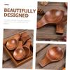 BIUDECO 4pcs Wooden Condiment Dishes Decorative Spoon Rests for Sauce Multi-function Sauce Holders for Dipping Snacks and Fruit Dressing view 3
