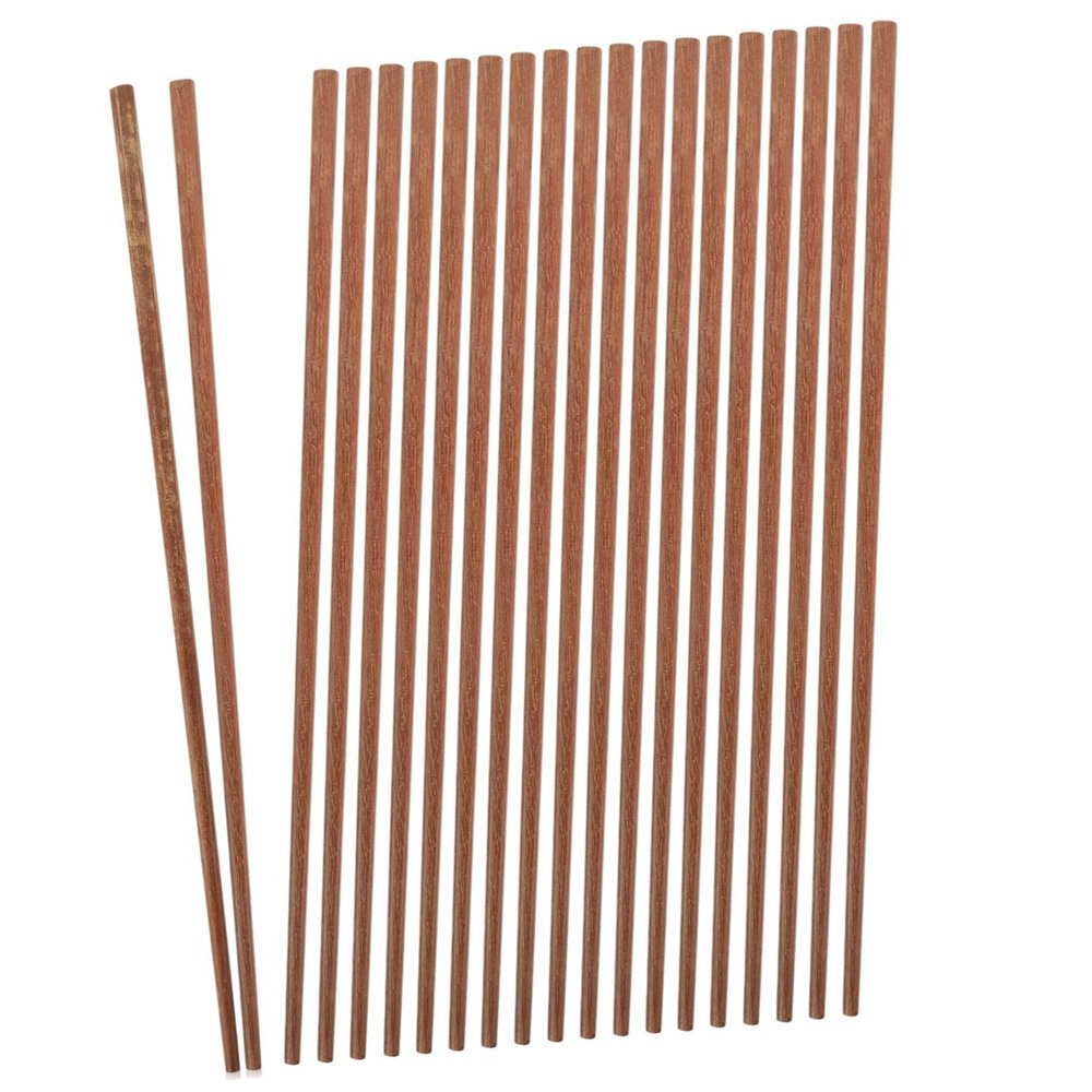 BIUDECO 10pairs Extra Long Wooden Chopsticks for Hot Pot and Cooking Natural Unfinished Red Sandalwood Chopsticks for Noodles Frying and Barbecue