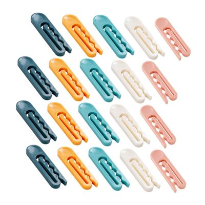 Amosfun 20pcs Windproof Clip Plastic Clothespins Jean Hangers Plastic Hangers Chip Clips Clothespins Peg Clothes Underwear Clamp Suit Household Drying Rack