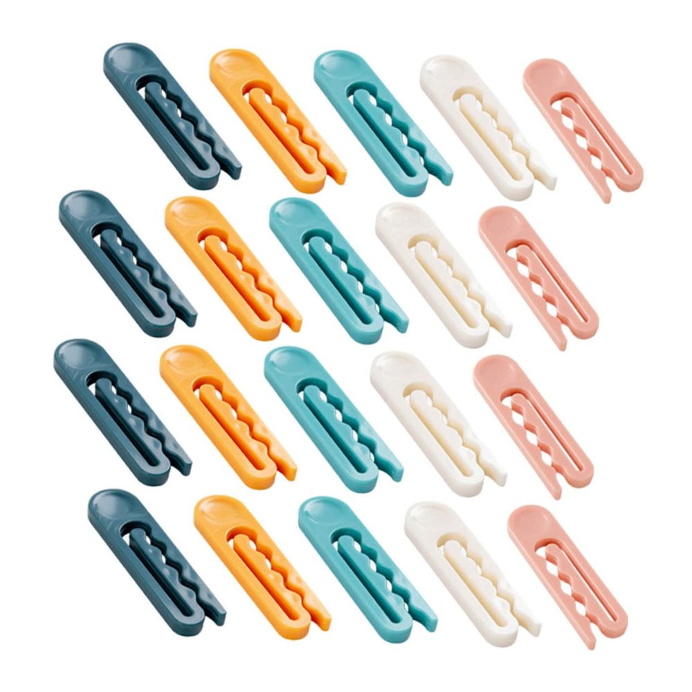 Amosfun 20pcs Windproof Clip Plastic Clothespins Jean Hangers Plastic Hangers Chip Clips Clothespins Peg Clothes Underwear Clamp Suit Household Drying Rack