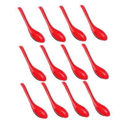 FUNOMOCYA 12pcs Porridge Soup Spoons Long Handle Household Rice Spoons Fine Material Ergonomic Design