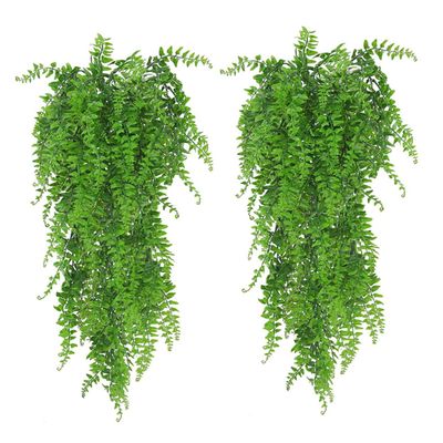 FUNOMOCYA 2Pcs Artificial Hanging Plants Faux Leaves for Indoor Wall Decor for Home Decoration Room Bedroom Farmhouse Aesthetic and Plant Wall Decor