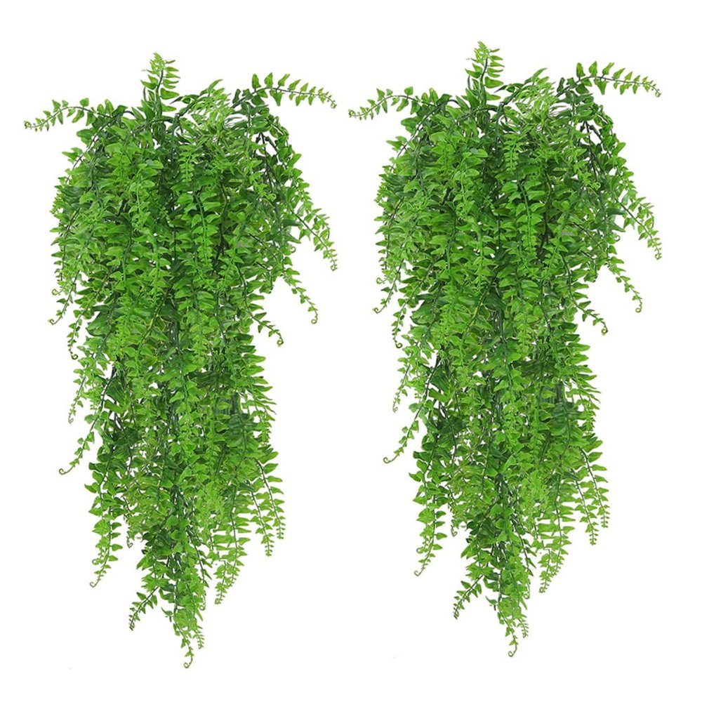 FUNOMOCYA 2Pcs Artificial Hanging Plants Faux Leaves for Indoor Wall Decor for Home Decoration Room Bedroom Farmhouse Aesthetic and Plant Wall Decor
