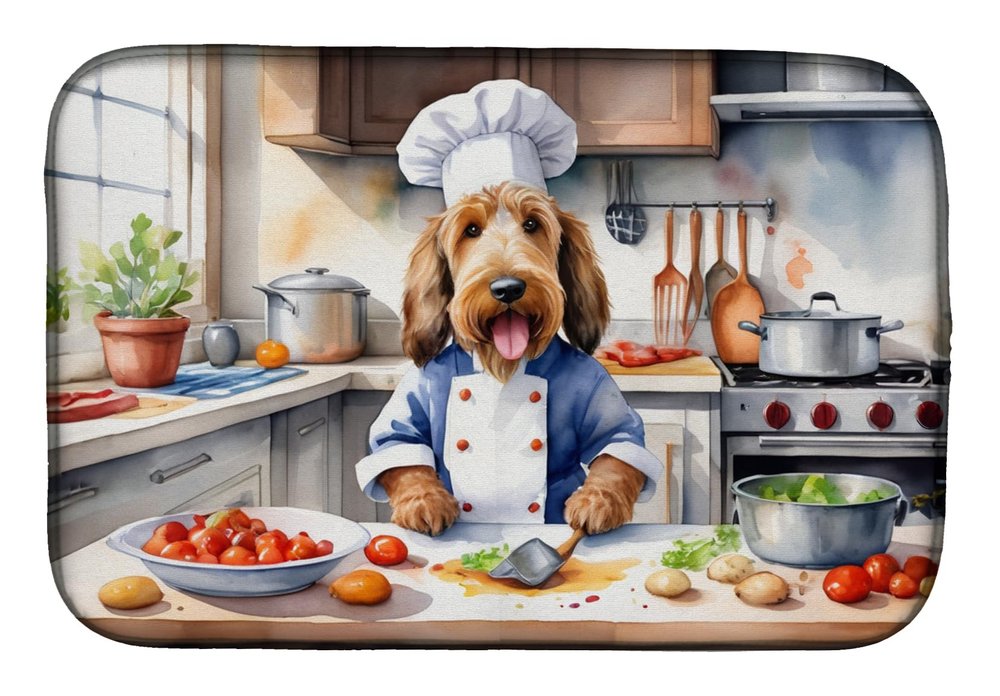 Caroline's Treasures DAC6295DDM Otterhound The Chef Dish Drying Mat Absorbent Dish Drying Mat Pad for Kitchen Counter Dish Drainer Mat for Countertop, 14 x 21", Multicolor