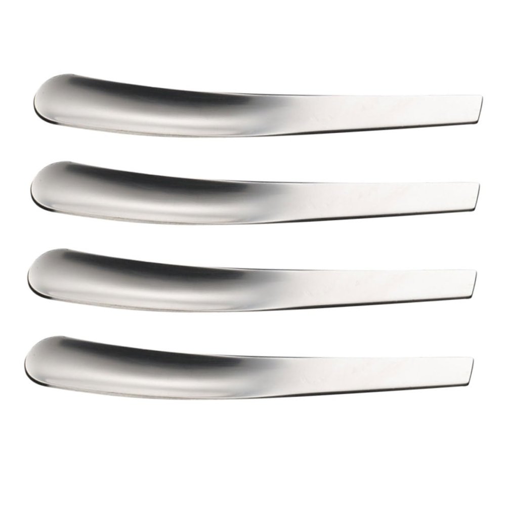 SHOWERORO 4Pcs Stainless Steel Egg Spoons Small Silver Spoons for Breakfast and Dessert Serving Utensils Easy to Clean Compact Kitchen Flatware