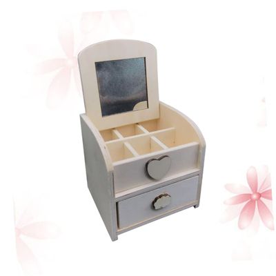 Amosfun Nature Wooden Boys and Girls Dressing Table Simple Assembly Safe Comfortable for Play