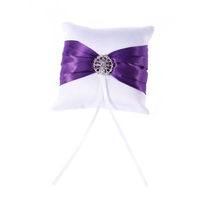 Amosfun Elegant Wedding Ring Pillow Bridal Shower Accessory Pillow Crystal Lace