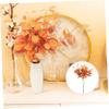 Zerodeko 4pcs Artificial Leaves Stems for Home Realistic Faux Plant Picks for Centerpieces and Floral Arrangements Indoor Greenery Twigs Orange Color view 2
