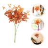 Zerodeko 4pcs Artificial Leaves Stems for Home Realistic Faux Plant Picks for Centerpieces and Floral Arrangements Indoor Greenery Twigs Orange Color view 4