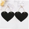 Holibanna 2pcs Heart-Shaped Double-Sided Blackboard Message Board Home Hanging Decor with Linen Rope for Notes and Creative Displays view 3