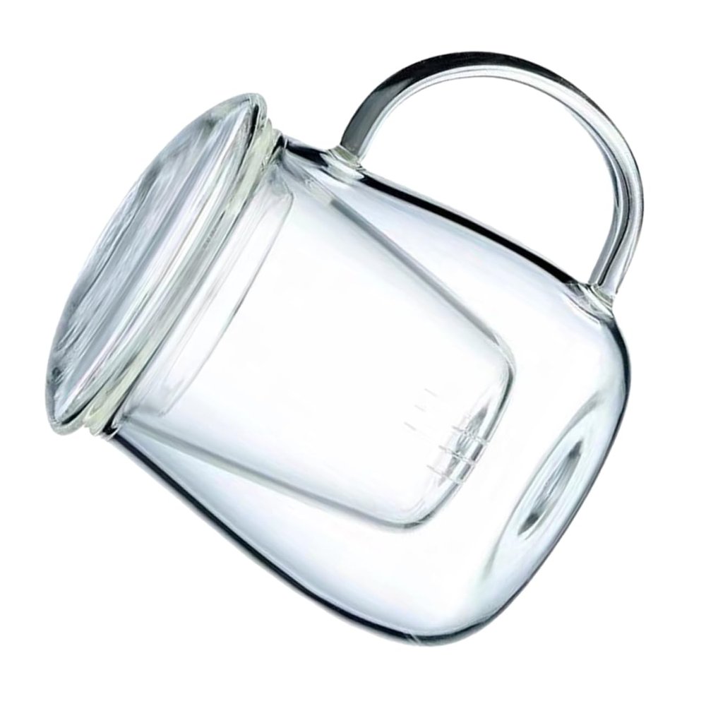 Zerodeko 1Set Glass Teapot with Filtration Heat-resistant Design for Home Office Capacity Safe for Brewing Loose Leaf Tea