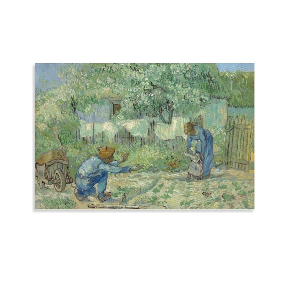 First Steps (after Millet) by Vincent Van Gogh Poster Cool Artworks Painting Wall Art Canvas Prints Hanging Picture Home Decor Posters Gift Idea 12x18inch(30x45cm)