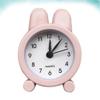 Amosfun 1pc Desk Clocks for Office Non Ticking Alarm Clock The Office Children Bunny Tabletop Clock Silent Desk Alarm Clocks for Kids Kid Clock Bedside Clock Desktop Pink view 3