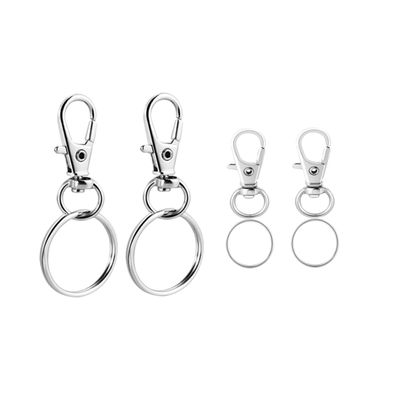 Amosfun 60pcs Creative Key Chain and Zinc Alloy Webbing Buckle Keychains for Couples Silver Color Keyrings and Keychains