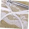 PRETYZOOM Jute Lace Guestbook Pen Stand Bridal Shower Decor Wedding Reception Accessory view 2