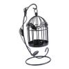 Amosfun 1pc Chic Hanging Black Birdcage Candle Holder Decorative Tree Leaf Design for Home Bedroom and Festival Centerpiece Stylish Tabletop Candle Stand view 1
