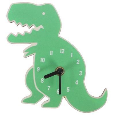 Holibanna Household Green Dinosaur Clock Silent Large Numbers Boys and Girls-Friendly Room Decor Easy Install