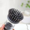 GeRRiT Soap Dispensing Palm Brush Storage Set, Kitchen Brush with Holder for Pot Pan Sink Cleaning, 1 Set (Grey), Gray view 3